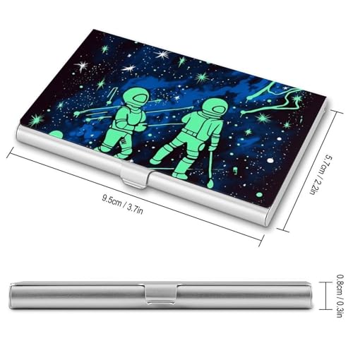 Metal Business Card Holder Ultra Slim - Glow In The Dark Professional Aluminum Alloy Card Case with Magnetic Closure, Compact ID Credit Card Organizer Wallet for Men Women2