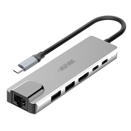 Hub USB C 6 en 1 APM avec port HDMI 4K et Ethernet pour PC