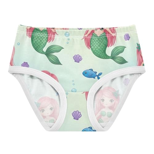 Pattern Toddler Underwear Floral 2t Cotton Girl Panties Cute Cute Pink Mermaid Sea Beige Briefs Girls Undies