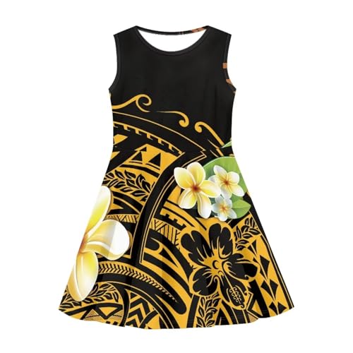 Beach Midi Dresses Polynesian Puletasi Samoa Girls Dress A-Line Swing Twirl School Dress Wedding Birthday Dress4