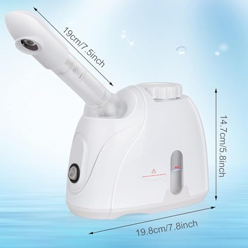 Image of 2-in-1 Facial Steamer and Hair Steamer - Hot Mist Face Sauna, Humidifier & Vaporizer for Cold and Cough Relief, Acne & Blackhead Prevention, Deep Skin Cleansing & Hydration