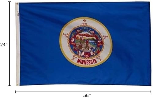 Miniatura 1 de Se pueden utilizar en interiores o al aire libre. 2x3 Minnesota State Nylon Flag 2'x3' Banner ojales de latón. El diseño auténtico se basa en