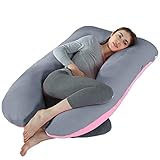 SHANNA Schwangerschaftskissen XXL U-förmiges, Seitenschläferkissen, Komfortkissen Erwachsene und Pregnancy Pillow, Body Pillow zum Schlafen und Füttern fur Mutter und Baby 70 x 145 cm
