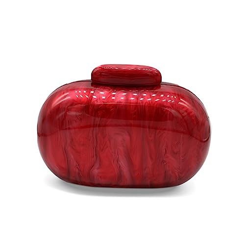 Image of Acrylic Evening Clutch Bag for Women Shell Shape Shoulder Crossbody Bag Glitter Marble Purse Handbag