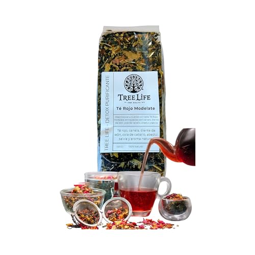 Té Rojo Modelate - Detox Purificante | Mezcla Depurativa con Canela, Diente de León, Cola de Caballo y Abedul | Metabolismo Activo (100g Hojas Sueltas)