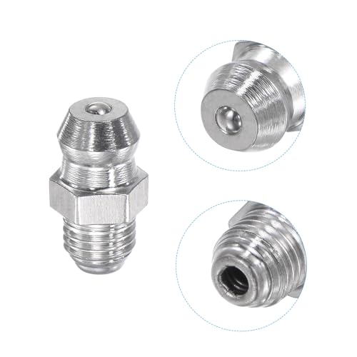 Image of uxcell 4Pcs Metric Stainless Steel Straight Grease Fitting M6 x 0.75mm Thread Hydraulic Grease Fitting Accessories
