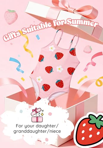 Image of Zando Girls Bathing Suit Size 2-10 Years - Cute Toddler Swimsuit Girl Adjustable One Piece Swimwear for Summer Beach Wear