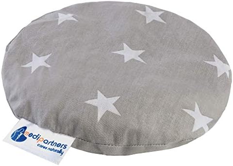 Medi Partners Cherry Stone Cushion Heat Pillow for Babies 180g Round 15cm Eco Natural 100% Cotton Heat and Cold Therapy Massage Therapy (Turquese Cars)
