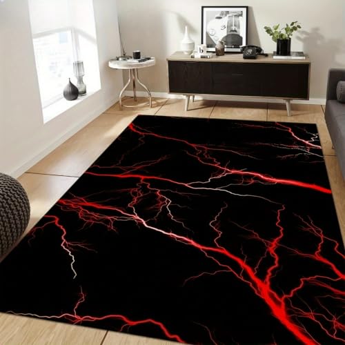 Xisnuient Alfombra Habitación Juventud Adolescente Niño Gamer 3D con Ilusión Óptica, Alfombra Antideslizante Neón de Poliéster Suave para Sala de Juegos Dormitorio Salón, 140x200 cm, Color 3