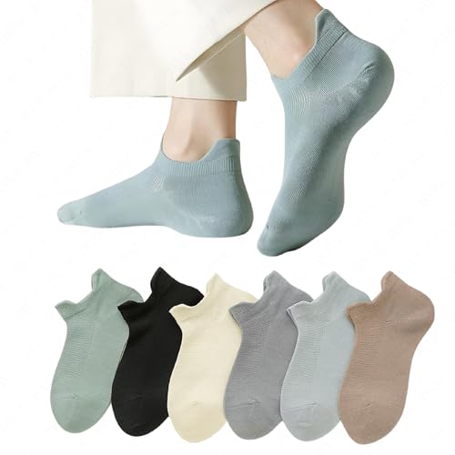 Image of DIVUE Ankle Length Socks for Men & Women | 6 Pair Multi Color Combo Pack | Soft Cotton Rich Fabric | Breathable, Sweat Absorbent & Durable | Comfortable Everyday Casual & Sports Socks