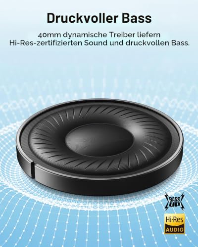 soundcore by Anker Q20i kabelloser Bluetooth Over-Ear-Kopfhörer mit Hybrid Active Noise Cancelling, 40h Spielzeit im ANC-Modus… – Ansicht 3