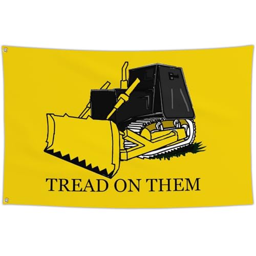 Vesnote Tread On Them Killdozer Flag 3x5 Ft Funny Flags for Bedroom Room Guys College Dorm Cool Meme Flags Posters Banners for Room Teen Boys Man Cave Wall Art Decor