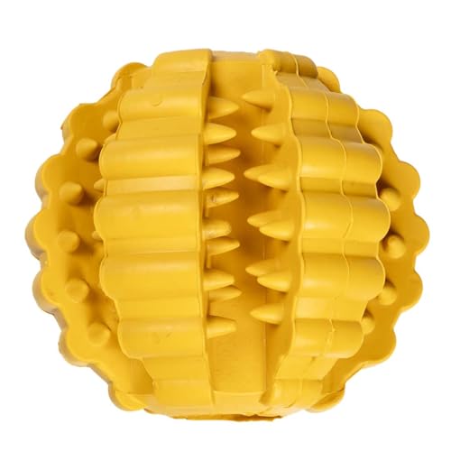 duvoplus Hundespielzeug Ball Griplay Dental Rippe (Gelb)