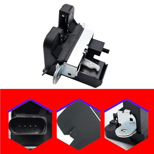 Image of SMMS Rear Trunk Door Lock Actuator 5M0827505E, Tailgate Trunk Latch for Volkswagen Jetta Sportwagen 2010-2014 for Tiguan 2008-2017, Replace OE 5M0827505B