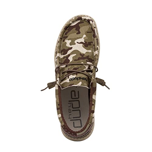Image of HEYDUDE Men's Wally Patriotic Slip On Shoe | Lightweight Canvas Loafers with No Tie Laces