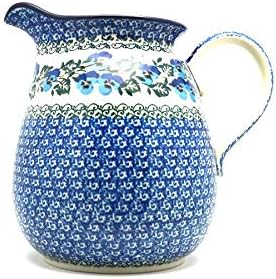 Polish Pottery Pitcher - 2 quart - Winter Viola
