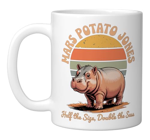 Taza de cerámica blanca 11 oz con diseño Mars Potato Jones miniatura 1