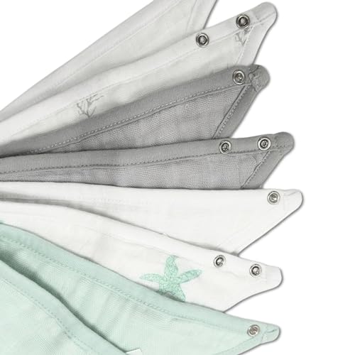 Petite Piccolo Muslin Baby Bibs, 2 Pack, Dribble Bandana Bibs, 100% Cotton, Drool Bibs, Soft and Absorbent, 21.5cm x 41cm - Image 3