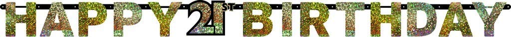 Amscan Gold/Silver (Pkt) Adult Celebration 21St Letter Banner