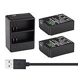 HSU Battery and Dual Charger - for Gopro Hero 3, Hero 3+ (1280mAh, 2 Pack)