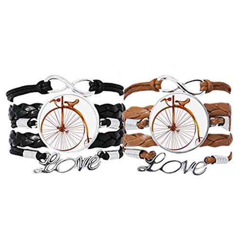 Bracelet amour en cuir vieille bicyclette pour vos sorties