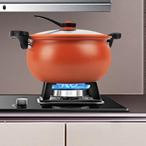 Olla a presión de hierro capacidad grande color naranja miniatura 5