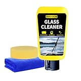 SHIELDOM Glass Cleaner Glass Stripper for Stubborn Stains, Water Spots, Oil Film on Car & Home Streak Free Windscreen Cleaning Emulsion Washer for Glass, Windows, Mirrors, 4oz/120ml