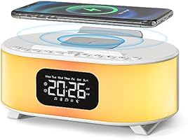 Jugendcx Wecker Digital mit Ladestation, 18W Kabelloses Schnell-Ladegerät mit Adapter und Kabel, Digitaler Wecker mit...