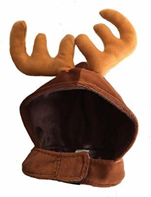 Lanyar Small Brown Pet Antlers Christmas Holiday Hat for Kitten Cats Dog Accessories