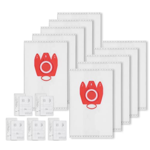KEEPOW 10 Staubsaugerbeutel für Miele FJM Staubsauger Complete C1 Compact C1 C2 S8340 S8360 S2 S3 S4 S5 S6 S7 Beutel, Staubsauger Ersatzteile für Miele mit 5 Filtersätze