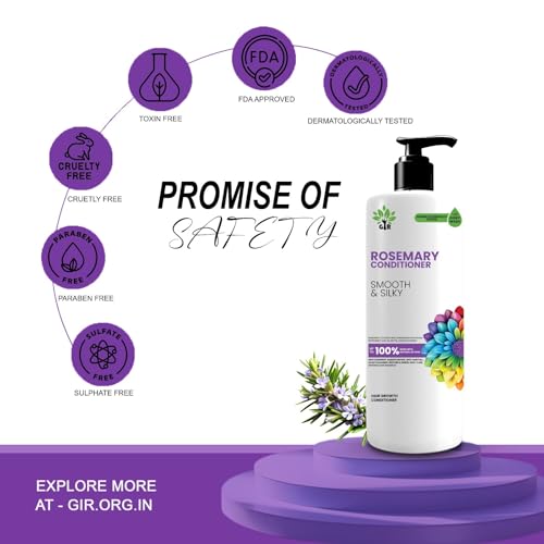 Image of GIR Rosemary Conditioner with Pure Rosemary Extract Smooth & Silky Hair Up to 94% Stronger Hair & 93% Less Hair Fall For Men & Women - 500ml x 3 Bottles (Total 1500ml)