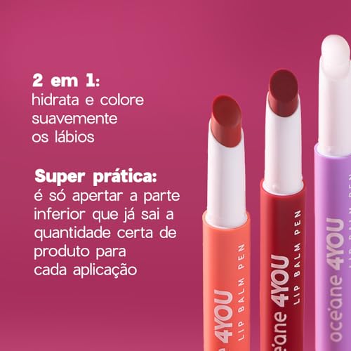 Océane Lip Balm Pen Hidratante Labial Berryvermelho