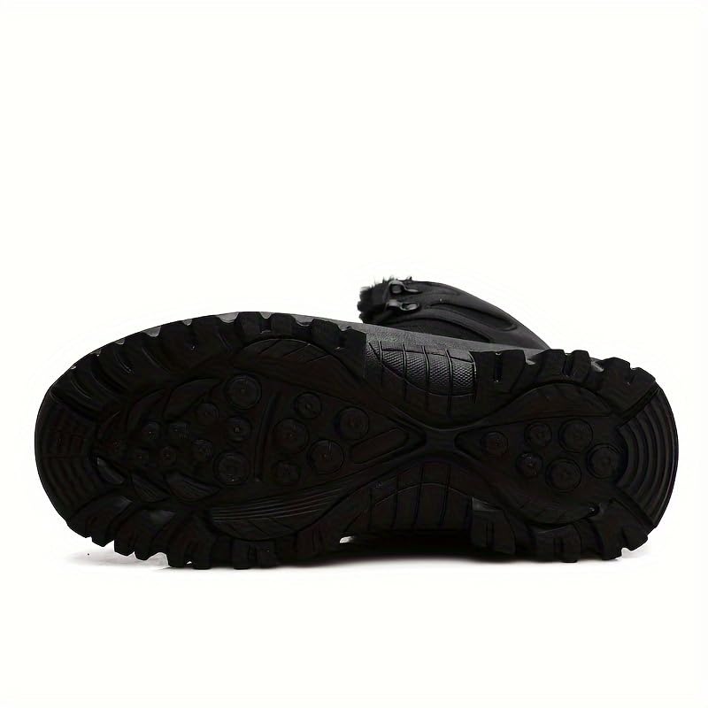 Men's Warm & Cozy Faux Fur Lined Hiking Boots, Non-Slip Winter Snow Boots for Outdoor Activities4