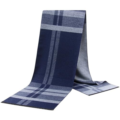 Generisch Bunte Tücher Men's Winter Warm Thick Classic Modern Imitation Scarf 180 X 30 Cm Geschirr Tücher (Blue, One Size)