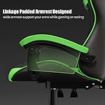 Gaming Chair High Back, Ergonomic Computer Gamer Chair with Headrest and Lumbar Support, Racing Style Reclining Game Chair for Adults, Kids (Green-Black) - Image 5