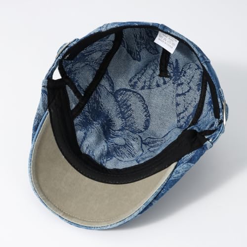 Image of Quanhaigou Men's Cotton Flat Ivy Gatsby Newsboy Driving Hat Adjustable Irish Cabbie Ivy Driving Hunting Cap