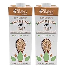 Sysco Simply Plant Based Barista Blend Oat Milk 32 fl oz | Dairy Free | Kosher | Vegan & Vegetarian | 2 Pack
