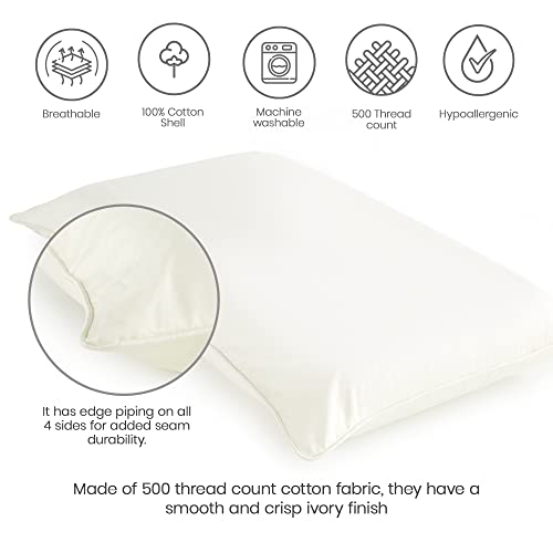 Image of Organic Cotton Pillow Protector (Ivory /Standard) Plus Organic Cotton Mattress Protector (White /Twin)