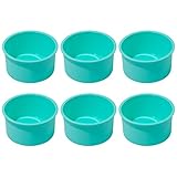 Staruby Silicone Mini Round Cake Molds, 4 Inch, Green, Set of 6