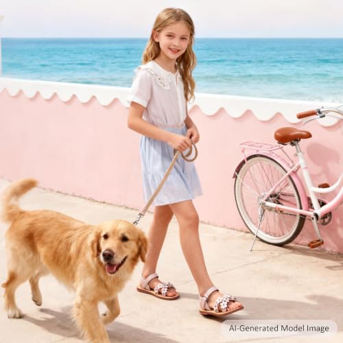 Image of Felix & Flora Toddler Girl Sandals -Flower Girl Dress Shoes Open Toe Little Kid Flats