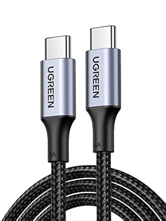 UGREEN 100W USB C Cable to USB C 5A/20V USB-C Charging Cable PD 3.0 PPS Compatible with MacBook Pro MacBook Air iPad Pro Galaxy S23 Ultra S23+ S22 Pixel 7 Steam Deck etc.(3m)