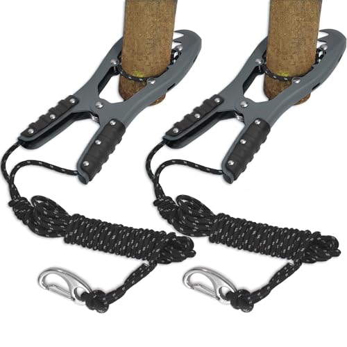Antidious Kayak Brush Gripper, Kayak Anchor Grip with 16.4ft Paracord and Snap Hook to Anchor Float, Canoe, Boat for Fishing Boating Camping (2PACK, Gray)