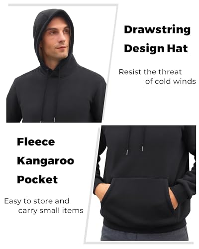 Boladeci Men's Sherpa Lined Hoodie Sweatshirts Heavy Fleece Cotton for Winter Cold Weather3