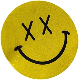 Fat-catz-copy-catz Large Yellow Happy Face Smooth Iron on Heat Transfer Clothes Patch for T-shirts 17.5cm Diameter