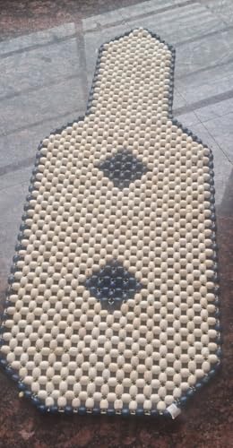 Image of Q1 Beads LWhite Wooden Beads Seating pad for Acupressure Sitting (Universal Fit,1 Pack, White Color)