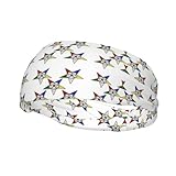 Sports Stars Eastern Stars - Diademas para el sudor con estampado de estrellas orientales para hombres y mujeres, elástica y cómoda, para gimnasio, ejercicio, correr