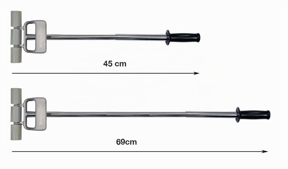 Rouleau de pression télescopique - Avec poignée en acier - 190 mm