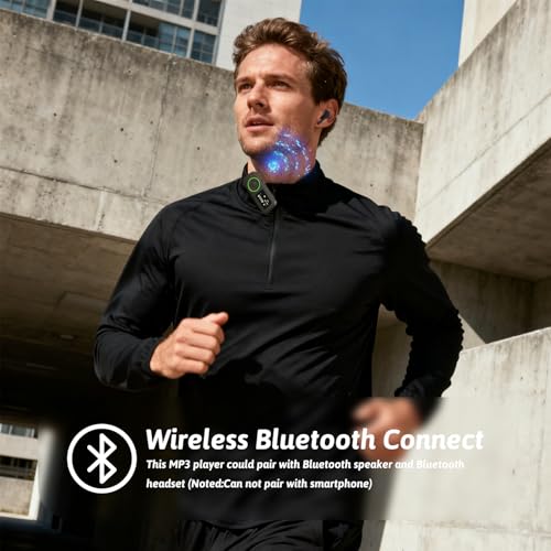 Image of 64GB Sport Clip on MP3 Player with Bluetooth- Superlight Mini MP3 Player with FM Radio,Recorder,MicroSD Support,Shuffle Playback for Jogging,Running,Cycling, Hiking,Climbing and Yoga