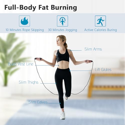 Jump Rope, Adjustable Tangle-Free Rapid Speed Rope with Ball Bearings Anti-Slip Foam Handles for Kids, Men, and Women - Image 6