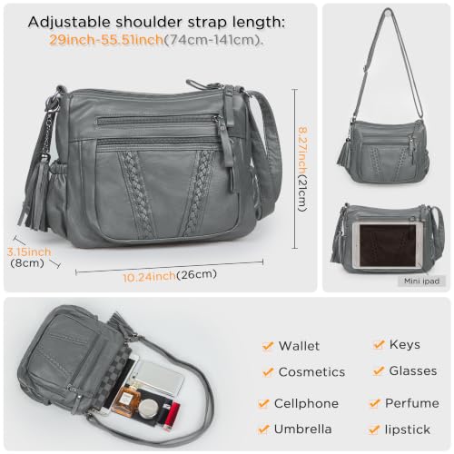 Image of VOLGANIK ROCK Crossbody Bag for Women with Tassel Ladies Soft PU leather Purses and Handbag Pocketbooks